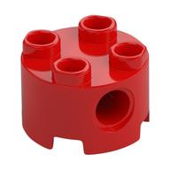 Stein rund 2 × 2, Pinlöcher Rot