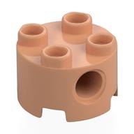 Stein rund 2 × 2, Pinlöcher Nougat