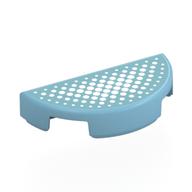 Tile Round 1 × 2 Half Circle with Dark Turquoise Surface, White Dots print Medium Azure
