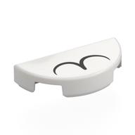 Tile Round 1 × 2 Half Circle with 2 Black Half Circles / Cat Nose print White