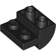 Brick Curved Inverted 2 × 2 with 1 × 2 Cutouts Black