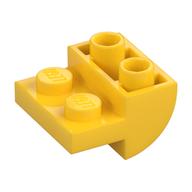 Brick Curved Inverted 2 × 2 with 1 × 2 Cutouts Yellow