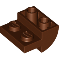 Brick Curved Inverted 2 × 2 with 1 × 2 Cutouts Reddish Brown