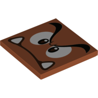 Tile 4 × 4 with Goomba Face print Dunkelorange