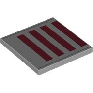 Tile 4 × 4 with Dark Red Rectangles, Dark Bluish Grey Lines print Hellblaugrau