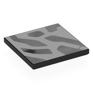 Tile 4 × 4 with Silver Shapes print Black