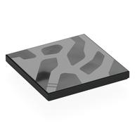 Tile 4 × 4 with Silver Shapes print Schwarz