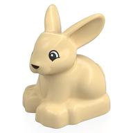 Duplo Animal Rabbit with Head Raised and Black Nose Print Tan