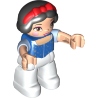 Duplo Figure with Bow in Smooth Hair, Snow White in Blau