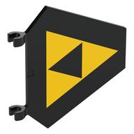 Flag 5 × 6 Hexagonal with U Clips with Yellow triangles (Blacktron Symbol) print Black