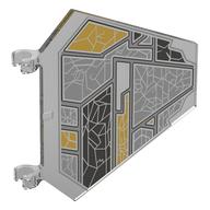 Flag 5 × 6 Hexagonal with U Clips with Gold, Silver, Dark Silver Panels print Trans-Clear