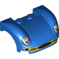 Vehicle Body, Wheel Arch / Mudguard 3 × 4 × 1 2/3 Curved Fenders with Headlights, Grille and Yellow Front Print Blue