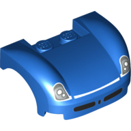 Vehicle Body, Wheel Arch / Mudguard 3 × 4 × 1 2/3 Curved Fenders with Silver Headlights - White Trim and Black Air Intakes print Blue