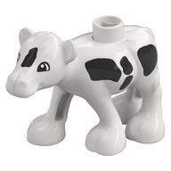 Duplo Animal Cow Baby (Calf) with Semicircular Eyes Weiß