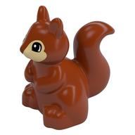 Duplo Tier Eichhörnchen mit schwarzen und weißen Augen auf beigem Gesicht (bedruckt) in Dunkelorange