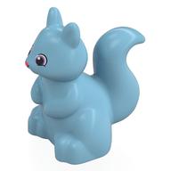 Duplo Animal Squirrel with Coral, Black, and White Eyes Print Mittelazur