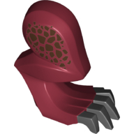 Creature Body Part, Dragon Leg, Right with Black Claws and Dark Brown Scales Print Dunkelrot