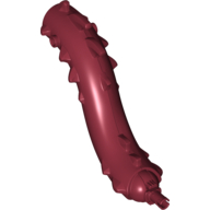 Creature Body Part, Dragon Neck, S-Curve with Moveable Ball Joint Pin, Spikes and 2 Studs Dunkelrot