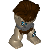 Body Giant, Mungus with 3 Studs and Reddish Brown Mane Print Dark Tan
