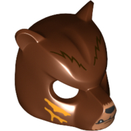 Mask Bear with Bright Light Orange Markings and Mouth and Nose Print Reddish Brown