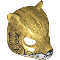 Mask Bear with White Face and Metallic Gold Scaled Armor Print Perlgold