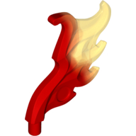 Wave / Flame Rounded Wing Shaped with Bar with Marbled Trans Yellow Pattern Transparent-Rot