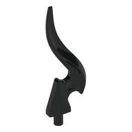 Wave / Flame Rounded Single with Pin Schwarz