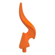 Wave / Flame Rounded Single with Pin Orange