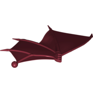 Creature Body Part, Dragon Wing 26 × 16 Folding Left with Spikes and Ball Joint Connector Dunkelrot