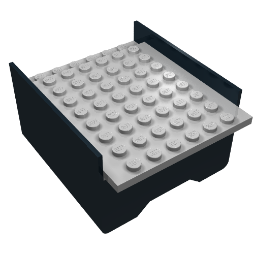 Boat Hull Section, Middle 6 × 8 × 3 1/3 with Light Gray Deck Black