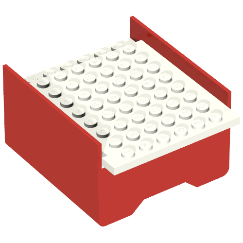 Boat Hull Section, Middle 8 × 6 × 3 1/3, Deck Color White Red