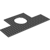 Plate Special 12 × 24 with 6 × 6 Square Cutouts at 2 Corners and 6 × 6 Round Cutout Dunkelblaugrau