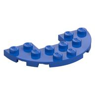 Platte rund halb 3 × 6 mit 1 × 2 Aussparung Blau