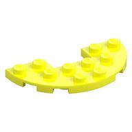 Plate Round Half 3 × 6 with 1 × 2 Cutout Vibrant Yellow