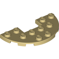 Plate Round Half 3 × 6 with 1 × 2 Cutout Tan
