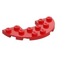 Platte rund halb 3 × 6 mit 1 × 2 Aussparung Rot