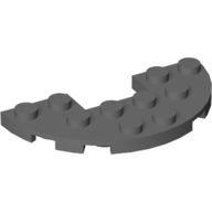 Plate Round Half 3 × 6 with 1 × 2 Cutout Dark Bluish Gray