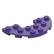 Platte rund halb 3 × 6 mit 1 × 2 Aussparung Dunkellila
