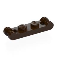 Plate Special 1 × 2 with Handles on Ends Dark Brown