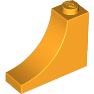Brick Curved 1 × 3 × 2 Inverted [Inside Bow] Bright Light Orange