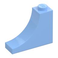 Brick Curved 1 × 3 × 2 Inverted [Inside Bow] Bright Light Blue
