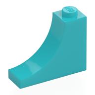 Brick Curved 1 × 3 × 2 Inverted [Inside Bow] Medium Azure