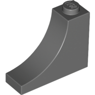 Brick Curved 1 × 3 × 2 Inverted [Inside Bow] Dunkelblaugrau