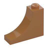 Brick Curved 1 × 3 × 2 Inverted [Inside Bow] Medium Nougat