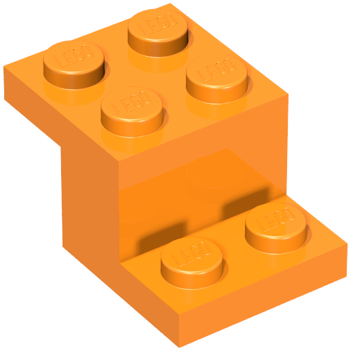 Bracket 3 × 2 × 1 1/3 with Pin Bottom Orange