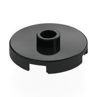 Plate Special Round 2 × 2 with Center Stud (Jumper Plate) Black