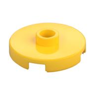 Plate Special Round 2 × 2 with Center Stud (Jumper Plate) Gelb