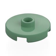 Plate Special Round 2 × 2 with Center Stud (Jumper Plate) Sand Green