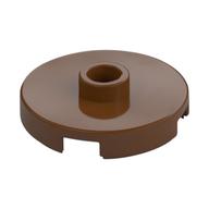 Plate Special Round 2 × 2 with Center Stud (Jumper Plate) Rotbraun