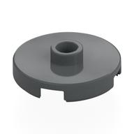 Platte speziell rund 2 × 2 mit mittlerer Noppe (Jumper-Platte) Dunkelblaugrau